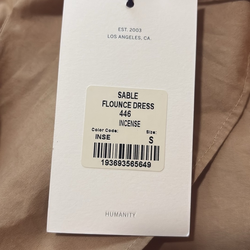 New NWT Citizens of Humanity Sable Flounce Dress Incense lightweight Poplin -S - Picture 6 of 9